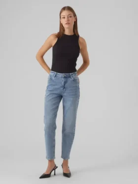 Vmlinda-jeans med høy midje og «mom fit»