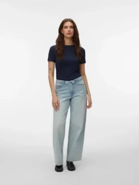Vmmilou jeans med middels høy midje og vid passform
