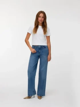 Vmmira Mid Rise Wide Fit – Cropped Jeans