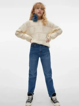 Vmolivia-jeans med høy midje og «mom fit»