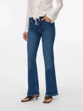 Vmphoebe-jeans med middels høy midje og utvidet passform
