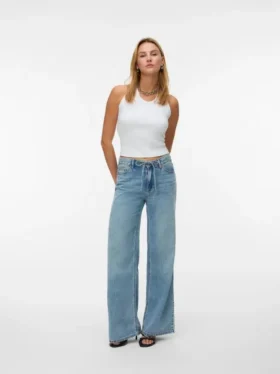 Vmremy-jeans med middels høy midje og rett passform
