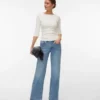 Vmsandie – Stretch-Jeans med middels høy midje og vid passform