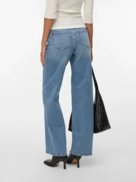 Vmsandie – Stretch-Jeans med middels høy midje og vid passform