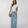 Vmsandie-Stretch Mid Rise Wide Fit – Cropped-Jeans