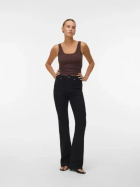 Vmselina jeans med høy midje og utvidet passform