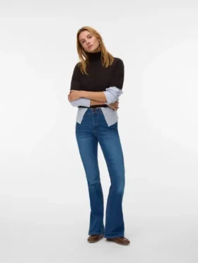 Vmsiga-jeans med høy midje og utvidet passform
