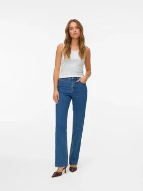 Vmtessa jeans med høy midje og rett passform