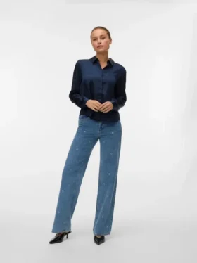 Vmtessa-jeans med høy midje og vid passform