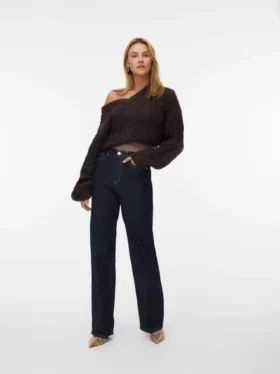 Vmtessa-jeans med høy midje og vid passform