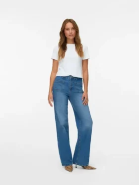 Vmtessa-jeans med høy midje og vid passform