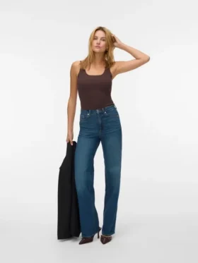 Vmtessa-jeans med høy midje og vid passform
