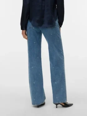 Vmtessa-jeans med høy midje og vid passform