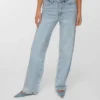 Vmtessa-jeans med strass, høy midje og vid passform