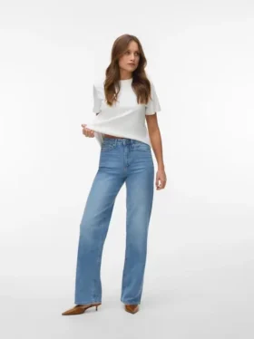 Vmtessa-Stretch-jeans med høy midje og vid passform
