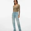 Vmvalerie jeans med middels høy midje og rett passform