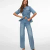 Vmvega-jeans med høy midje og vid passform