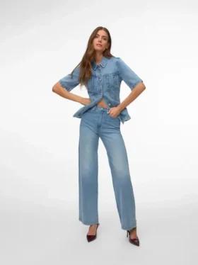 Vmvega-jeans med høy midje og vid passform