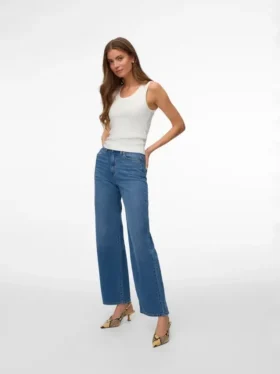 Vmvega-jeans med høy midje og vid passform