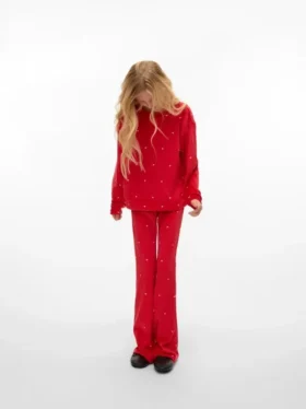 Vmvelvet bukser med høy midje