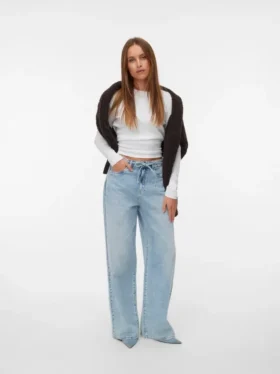 Vmwien-jeans med middels høy midje og vid passform